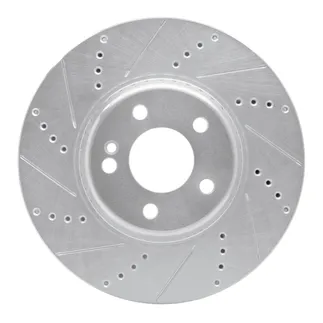 R1 Concepts EDZ-63162L Brake Rotor Drilled and Slotted Silver
